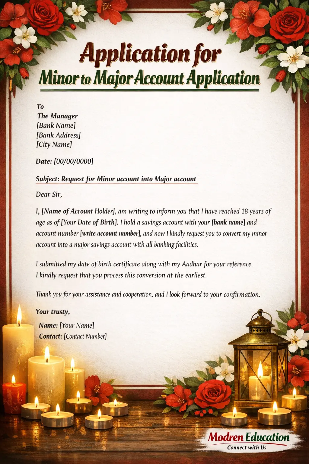 Application for Minor to Major Account Application
