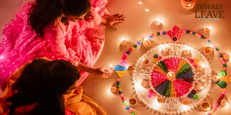 Leave Application for the Diwali Festival.