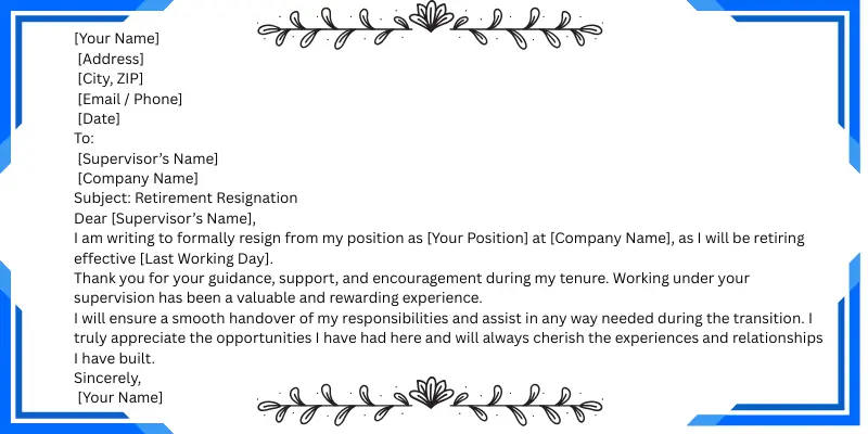 Best Formal Resignation Letter  2 Simple short  retirement resignation letter