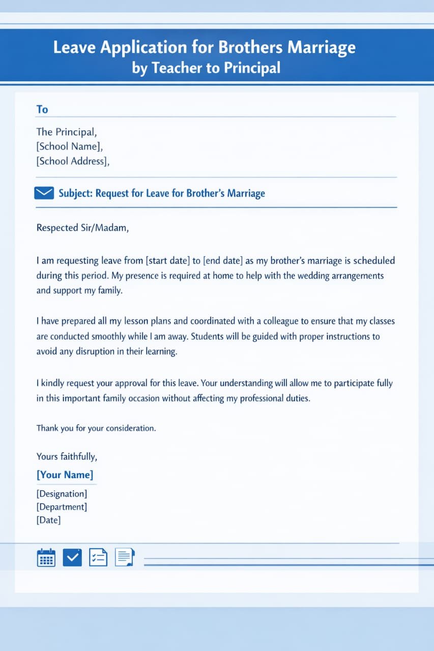 leave-application-for-brother-marriage-by-teacher-to-principal
