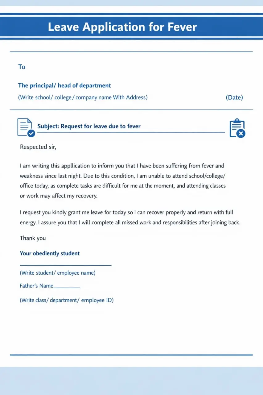 leave application for fever